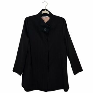 FLEURETTE Women's Black Wool Coat no. Working pockets size 12